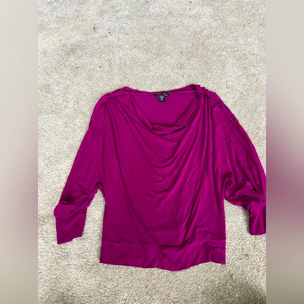 Purple, size Meduim loose cawl neck shirt.